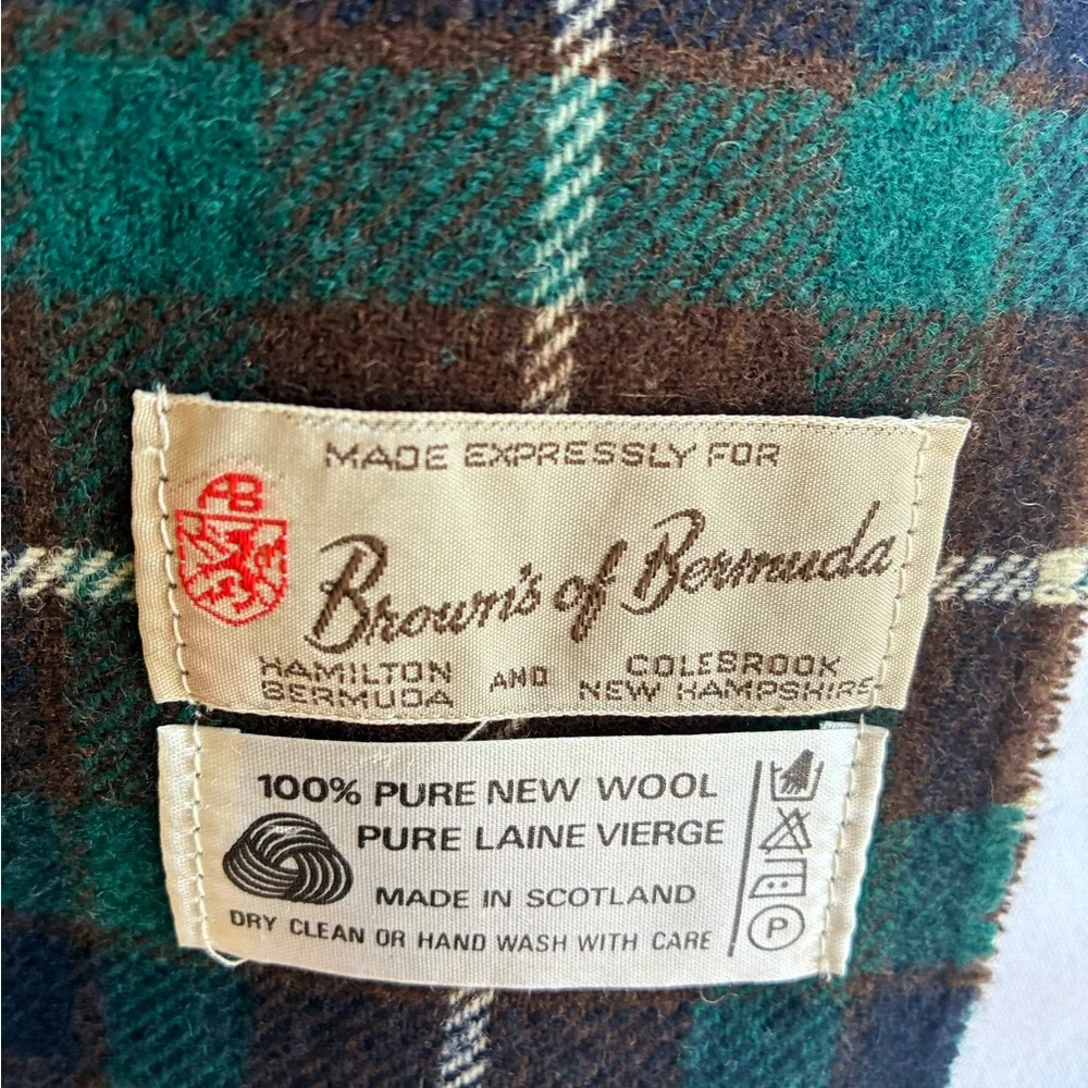 Nordstrom&Browns Bermuda VTG Vibrant Plaid Scarves Red/GreenBlue German Scottish